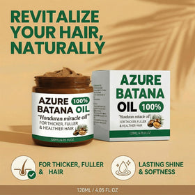 Azure Batana applied on hair strands demonstrating improved shine