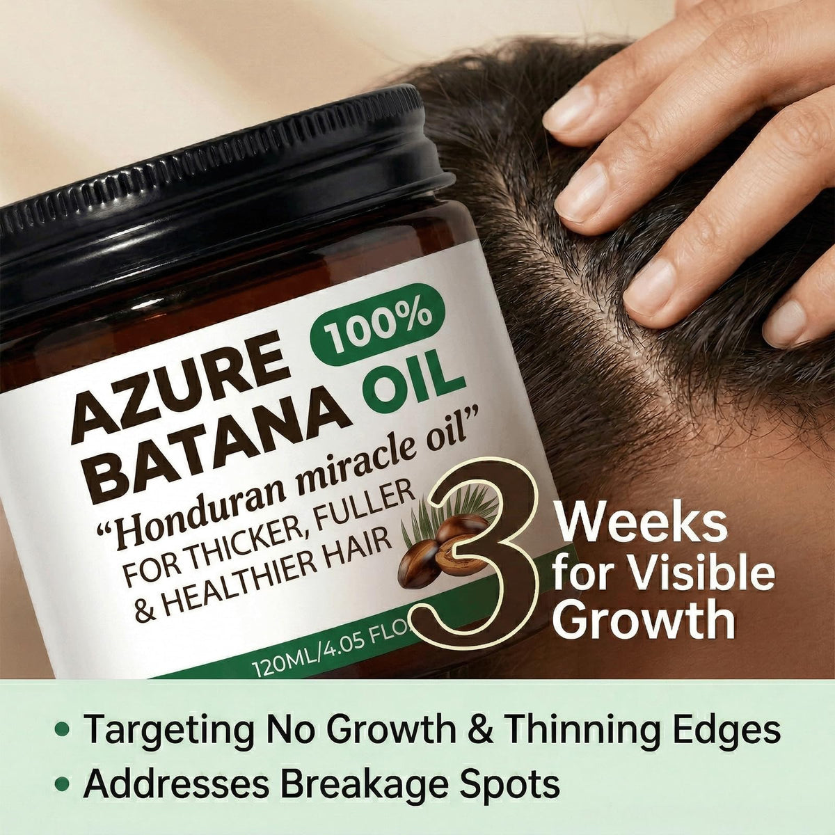Azure Batana in bathroom lifestyle setup conveying easy at‑home treatment