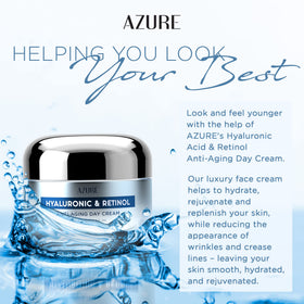 Azure Cosmetics cream texture closeup showing hydrating, lightweight finish