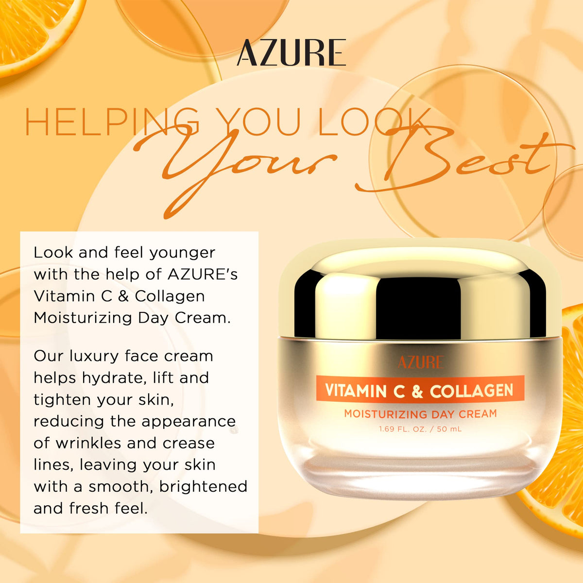 Azure Cosmetics applying cream to hand demonstrating easy absorption