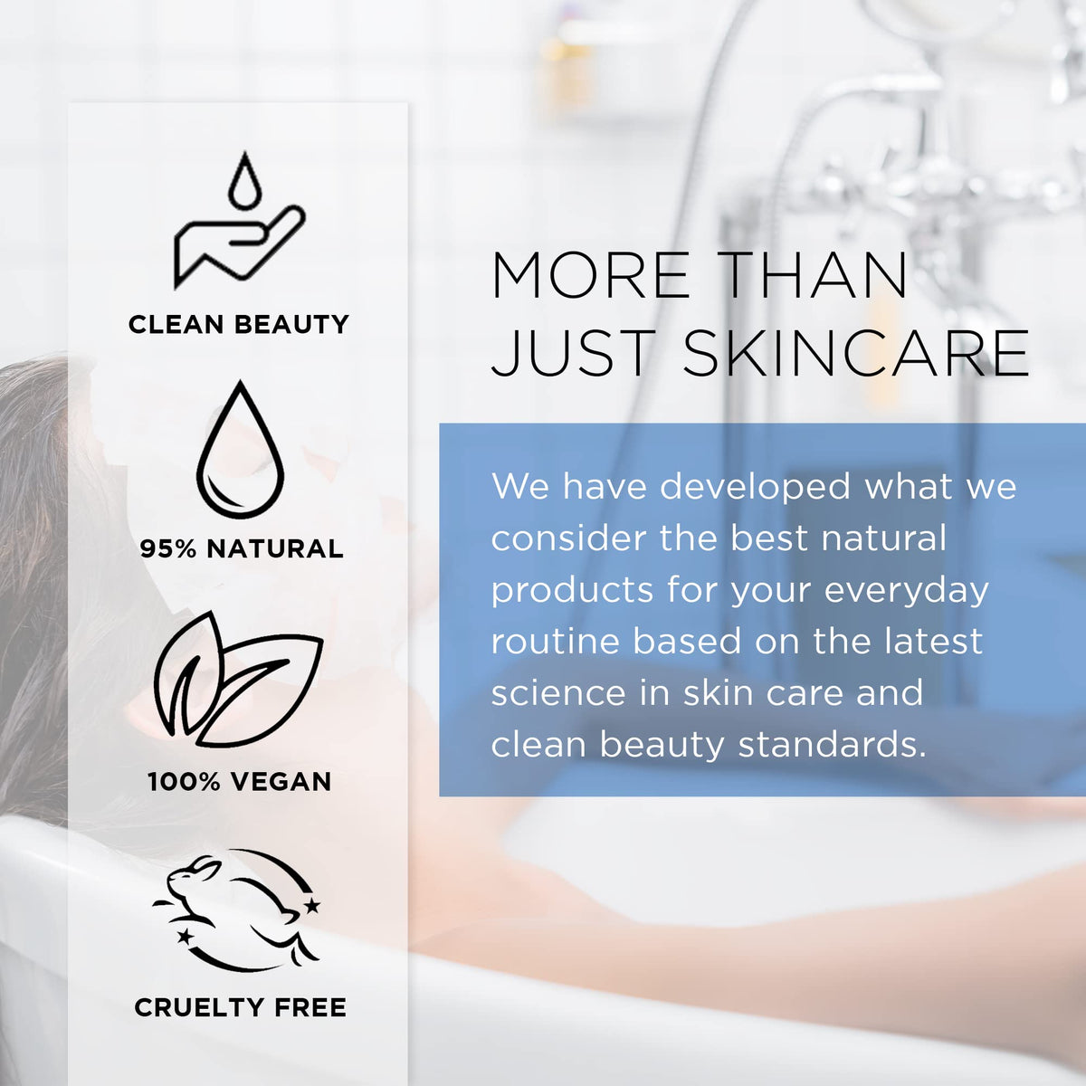 Azure Cosmetics ingredient bottles with labels highlighting actives and nourishing benefit