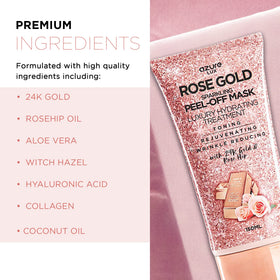 Azure Cosmetics open jar revealing shimmering rose gold mask texture for smooth application