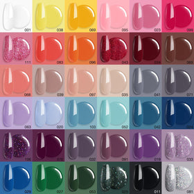 AZUREBEAUTY 36-color powders displayed in rows to show shade range and mixing options