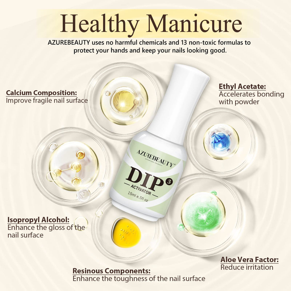AZUREBEAUTY dispense tip detail for controlled drops and reduced waste during application