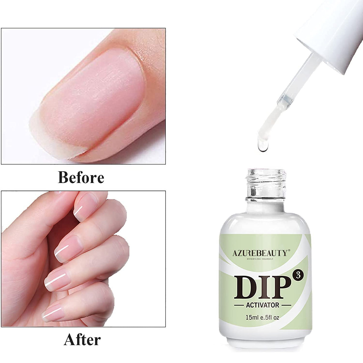 AZUREBEAUTY activator in a salon setting with technician finishing dip manicure professionally