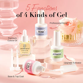 azurebeauty activator spray and dip illustrating quick drying and stronger layers