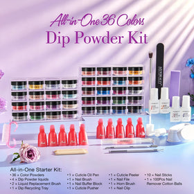 AZUREBEAUTY hand applying dip powder demonstrating easy lamp-free application benefit
