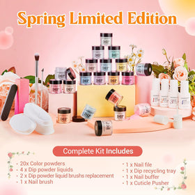 AZUREBEAUTY hand applying dip powder demonstrating lamp-free application ease