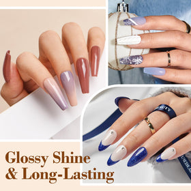 AZUREBEAUTY hand applying dip powder demonstrating no-lamp convenience