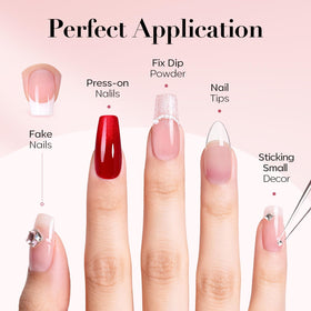 azurebeauty applying glue to a press-on nail for fast secure adhesion