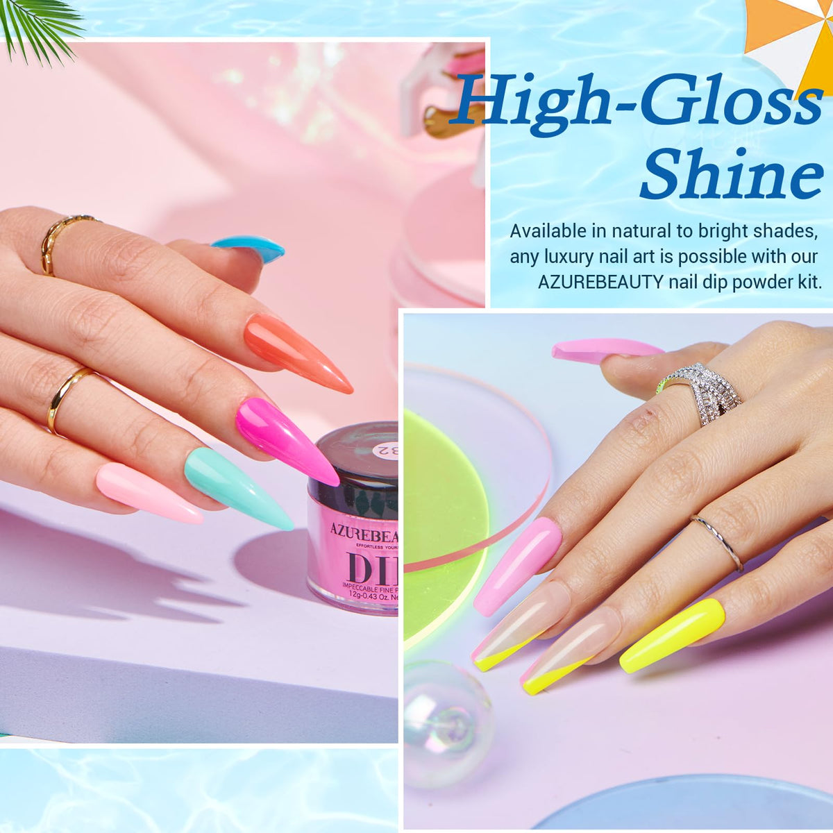 azurebeauty base activator topcoat bottles included for easy application