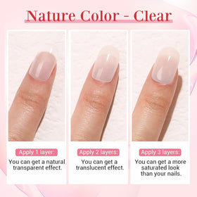 AZUREBEAUTY before and after repaired nail showing strengthened, smooth result