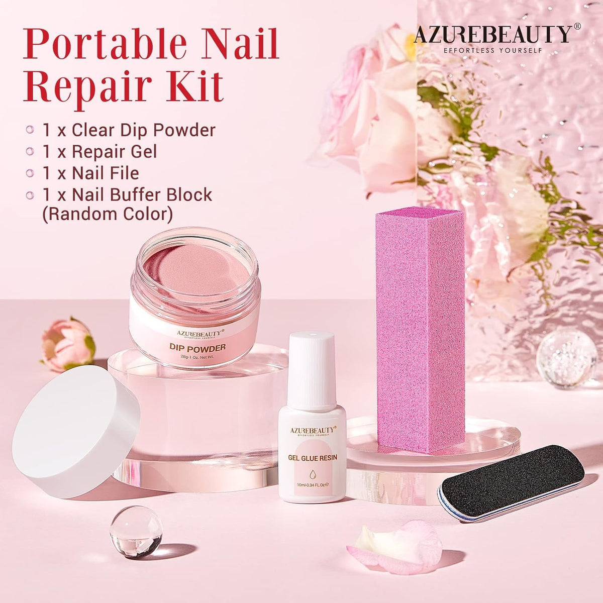 AZUREBEAUTY before and after image demonstrating improved nail strength