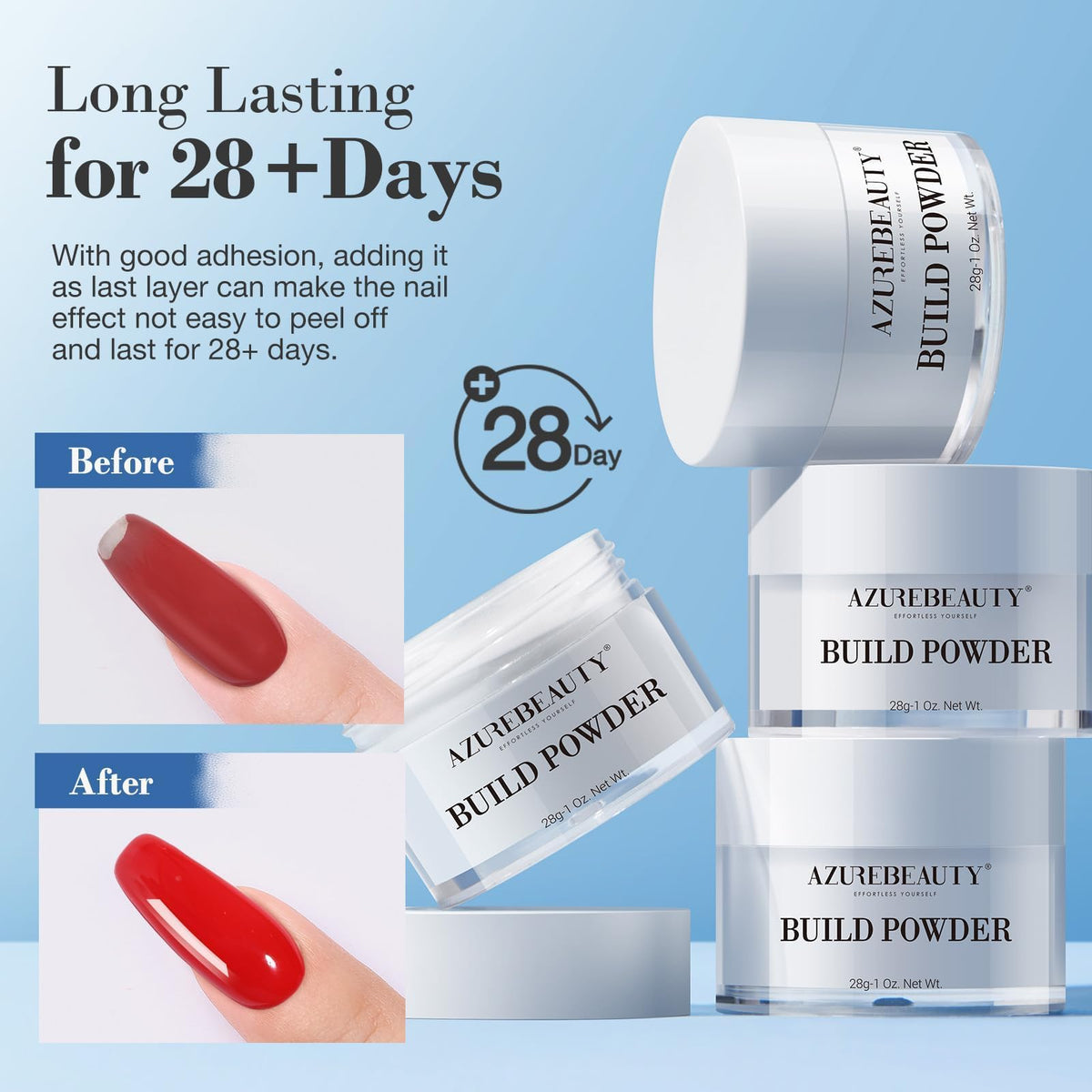 AZUREBEAUTY brush applying clear powder demonstrating easy use and consistent coverage