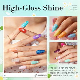 AzureBeauty spread of 20 neon powders highlighting variety and creative manicure possibilities