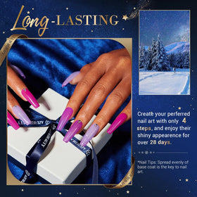 AZUREBEAUTY arranged swatches of 20 color-changing glitter shades for easy selection and mixing