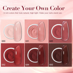 AzureBeauty contents open revealing six pots and compact starter manicure tools