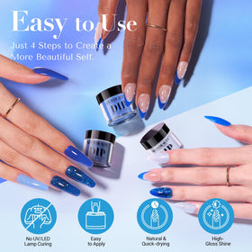 AZUREBEAUTY dip application in progress demonstrating easy no-lamp technique