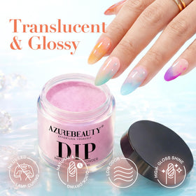 AzureBeauty dip powder being poured to show fine consistency and easy application