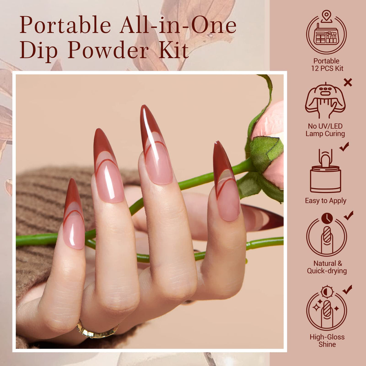 AZUREBEAUTY dip powder recycling tray close-up showing mess-free recovery