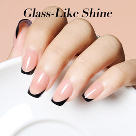 AZUREBEAUTY finished manicure lifestyle shot showing durable shine