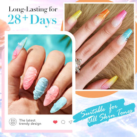 AzureBeauty french nail design example using pastel jelly shades for a soft modern tip