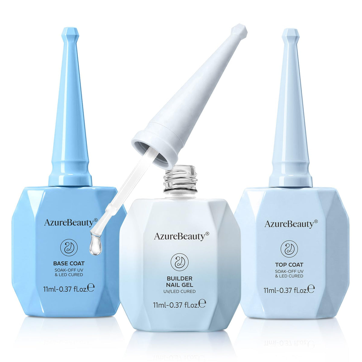 AZUREBEAUTY front packaging of builder gel kit showing three bottles for easy selection