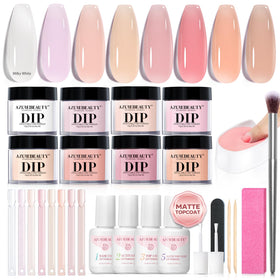 AZUREBEAUTY front packaging showing complete 30-piece dip kit benefits
