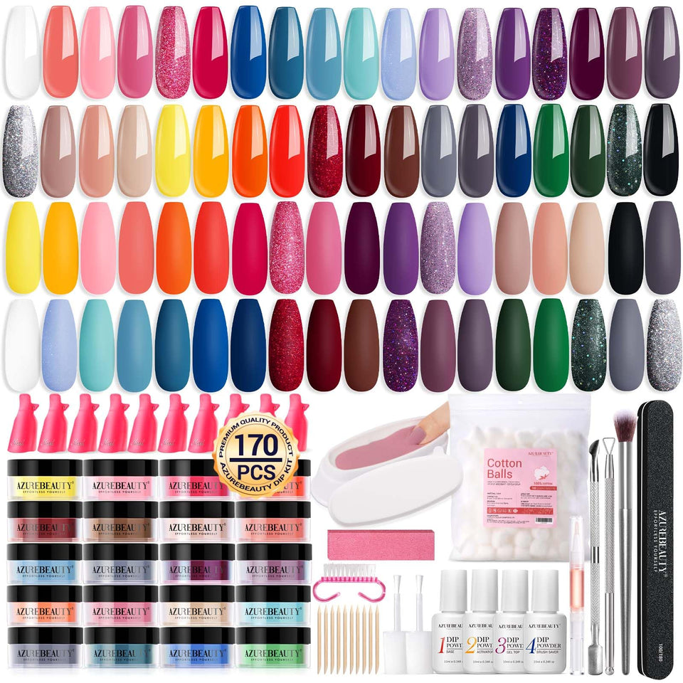 AZUREBEAUTY front packaging showing complete 170-piece kit and organized components for convenience