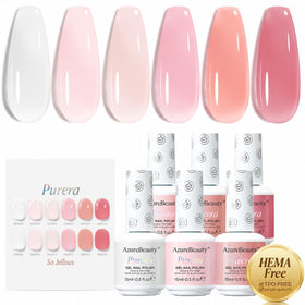AZUREBEAUTY front packaging showing six jelly nude shades, gift-ready