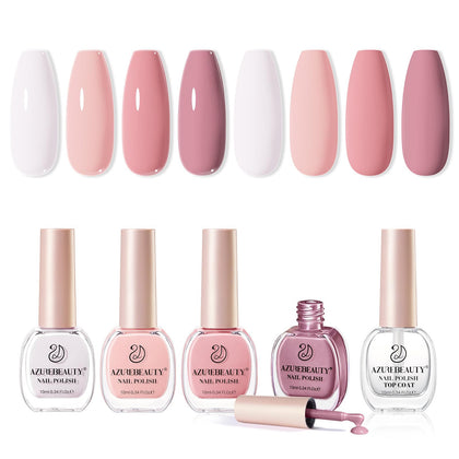 AZUREBEAUTY front packaging showing all four nude pink bottles for versatile wear