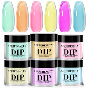 AzureBeauty front packaging showing six jelly pastel dip powders and kit benefits