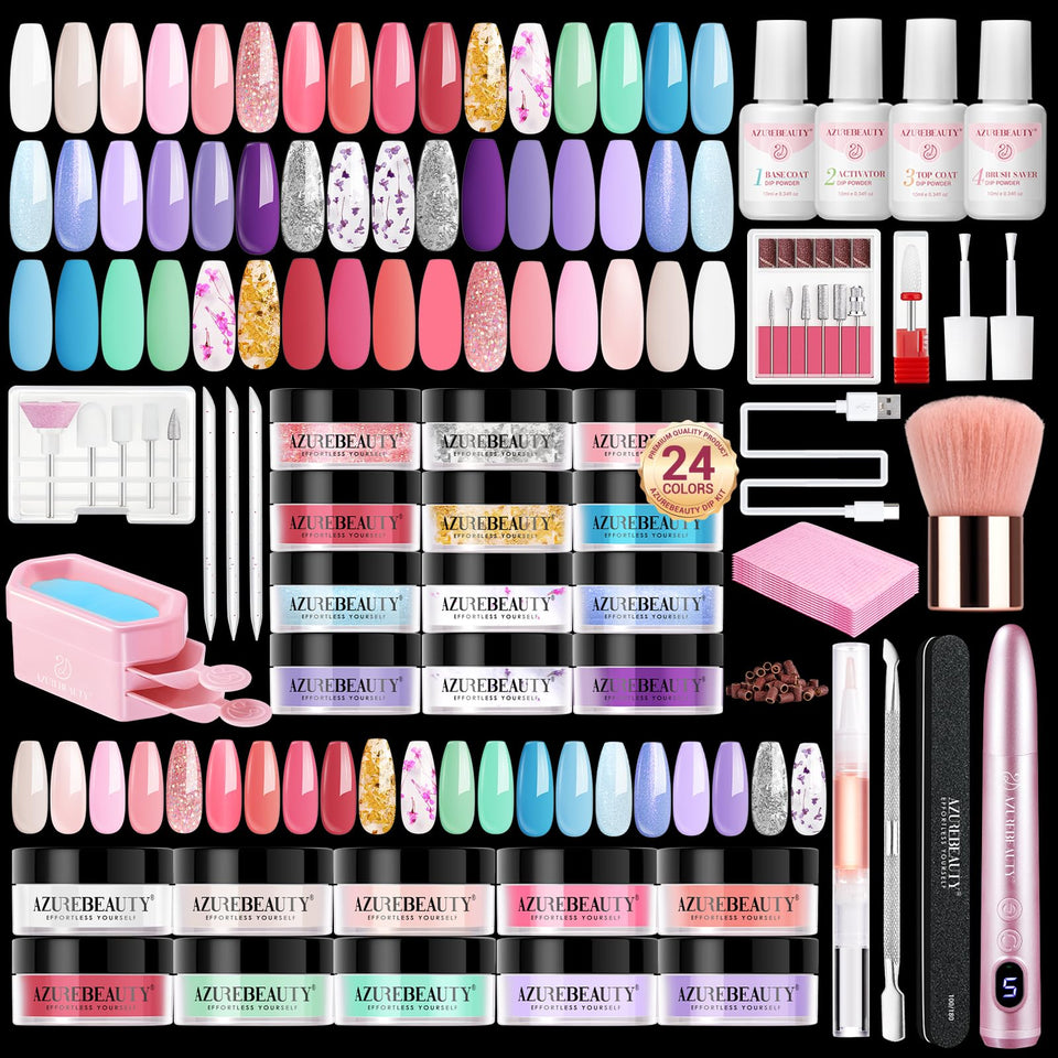 AzureBeauty front packaging showing complete 92-piece kit and colors benefit: clear inventory view