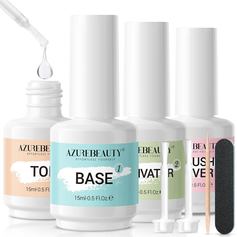 AZUREBEAUTY front packaging showing full 8-piece dip kit and tools for convenience