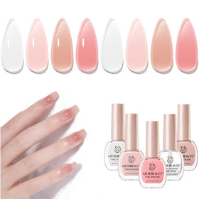 AZUREBEAUTY front view of five polish bottles shows neat kit and quick styling benefit