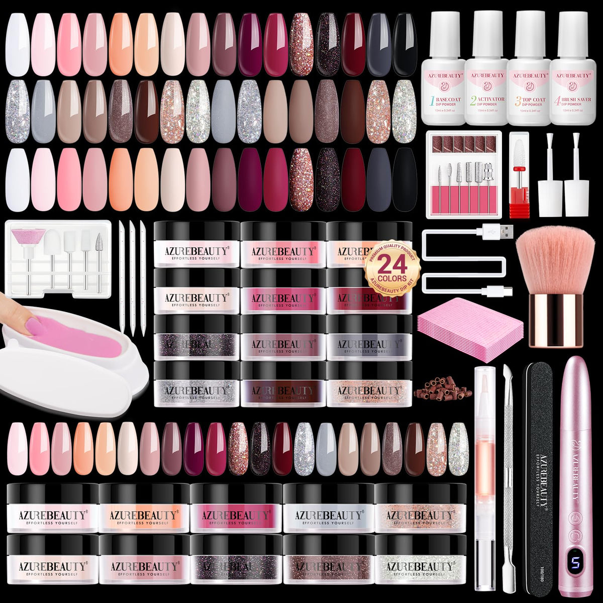 AzureBeauty kit front packaging showing all included components for easy setup