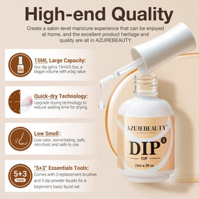 AzureBeauty kit in use during dip powder application for faster manicure routine