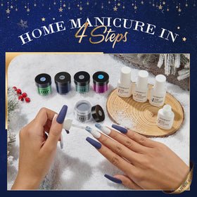 AZUREBEAUTY lifestyle image of party-ready nails highlighting dramatic color-changing effect