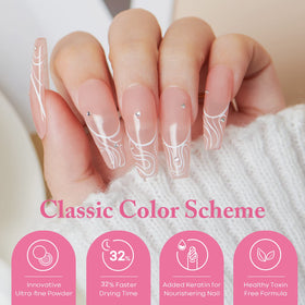 AZUREBEAUTY nail swatches showing milky-jelly gradient demonstrating soft natural finish