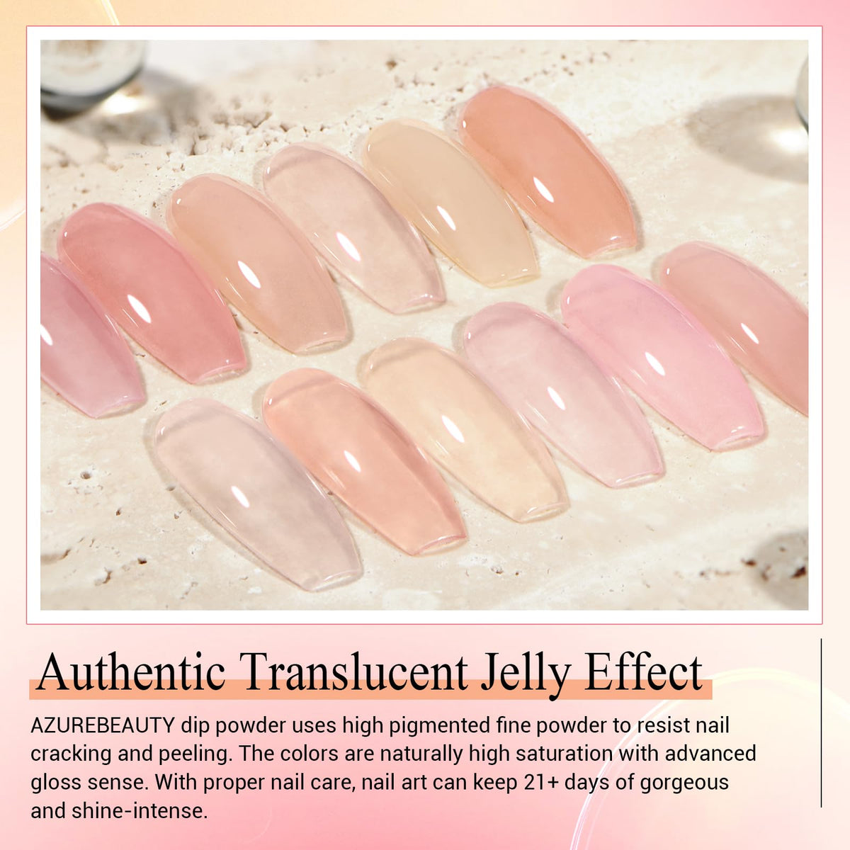 AZUREBEAUTY open jars displaying sheer nude-pink powders for layered milky-jelly effects