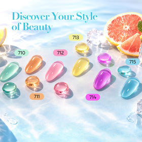AzureBeauty open kit layout displaying all six translucent pastel powders and containers
