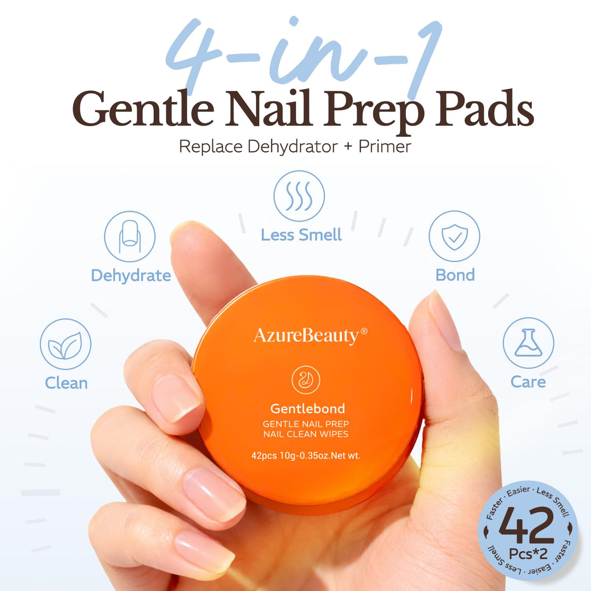 AzureBeauty pad held in hand showing size and travel-friendly benefit