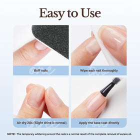 AzureBeauty prepped nails with press-ons applied showing strong adhesion benefit