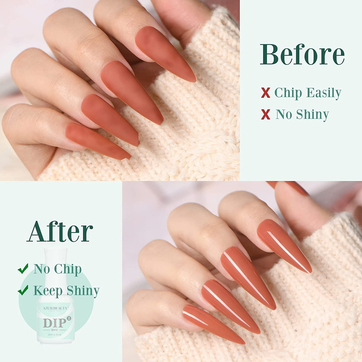 AZUREBEAUTY salon lifestyle manicure with technician applying dip system for professional finish benefit