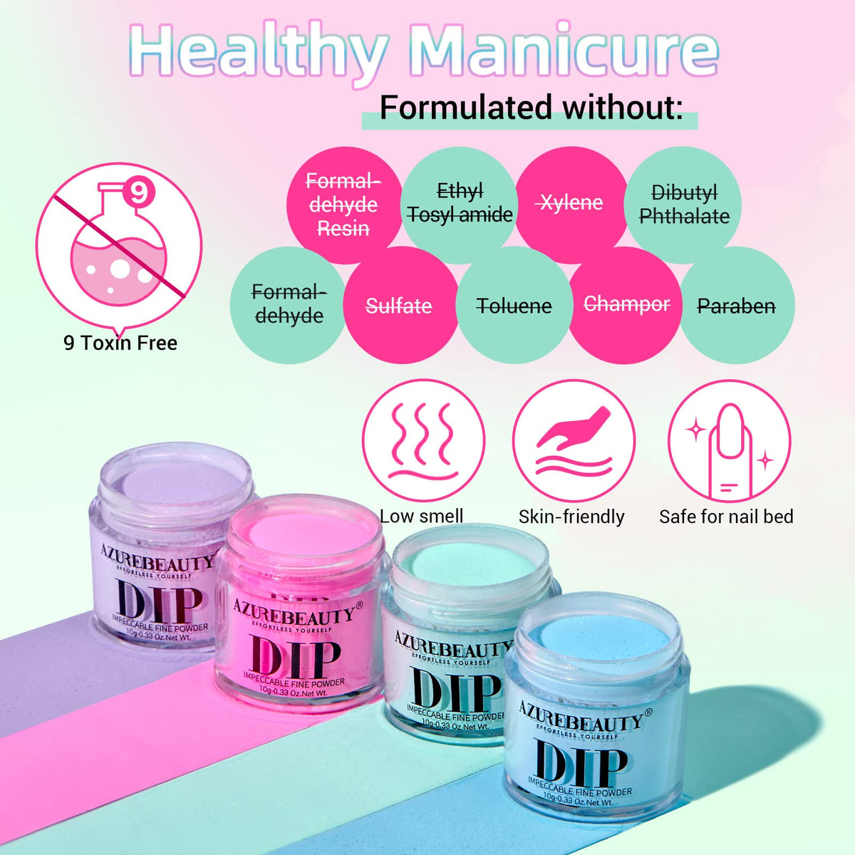 AZUREBEAUTY nail wheel showing the four spring-summer shades for selection