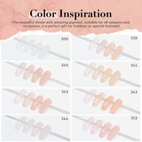 AZUREBEAUTY swatch nail sticks displaying eight translucent jelly shades