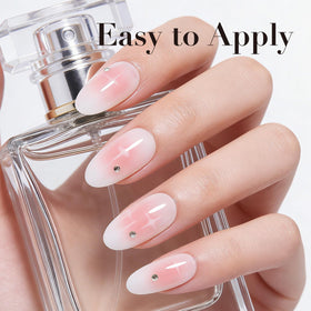 AZUREBEAUTY single coat swatch on nail stick showing subtle light-peach tint