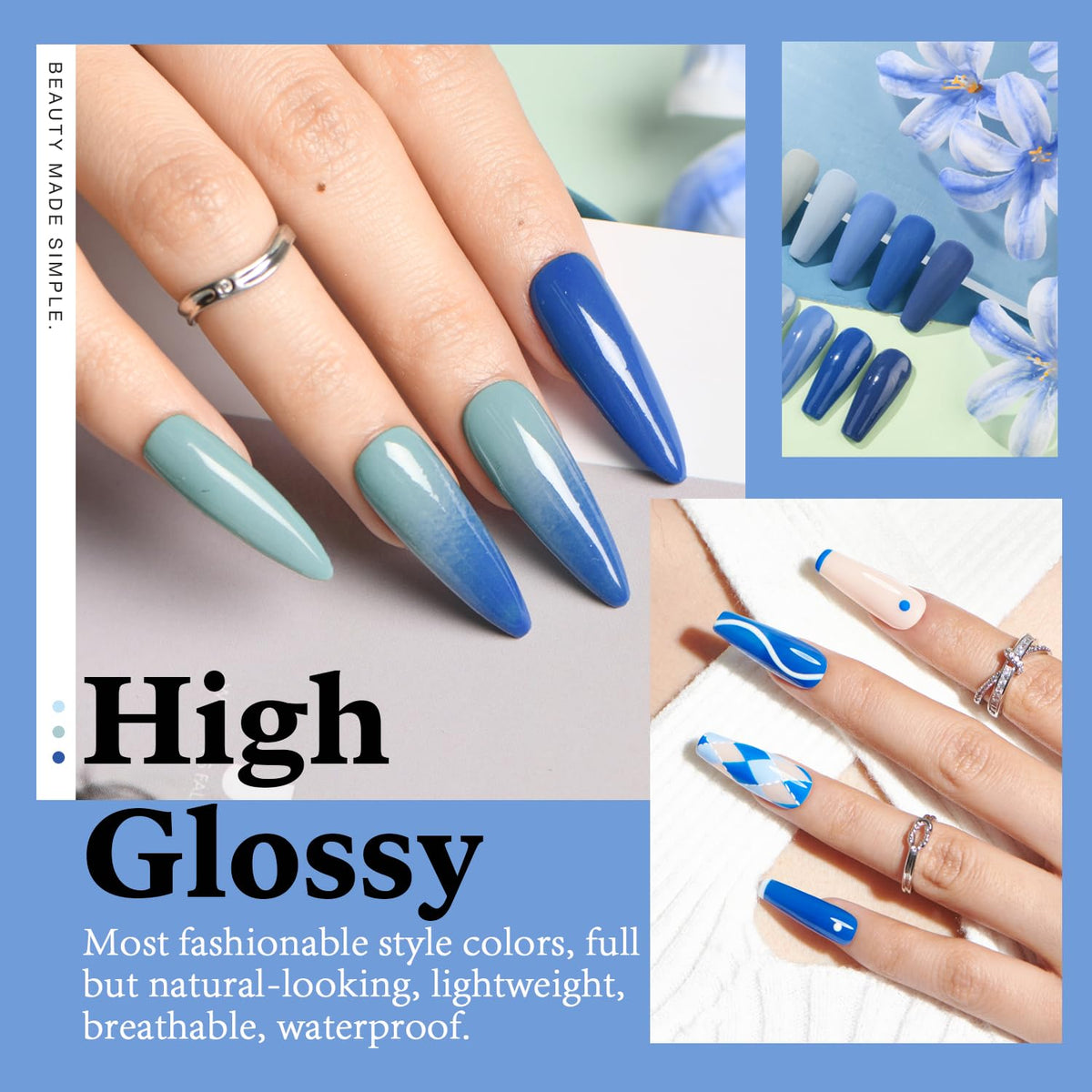AZUREBEAUTY included tools laid out to show brushes, file, block, cuticle tools and clips benefit