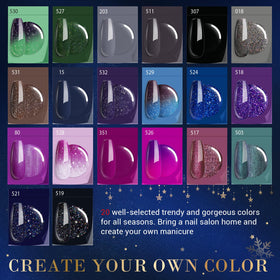 AZUREBEAUTY manicure tools and brush replacements arranged to speed professional application