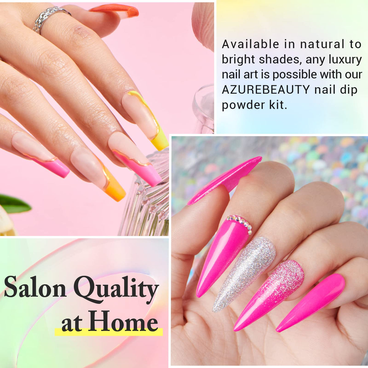 AzureBeauty manicure tools laid out for quick professional-feel application